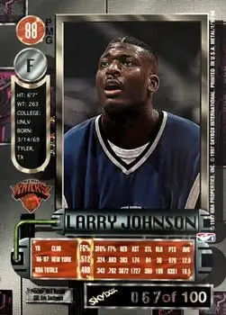 1997-98 Metal Universe - Precious Metal Gems Red #88 PMG - Larry Johnson - New York Knicks - Back