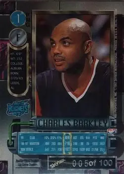 1997-98 Metal Universe - Precious Metal Gems Emerald #1 PMG - Charles Barkley - Houston Rockets - Back