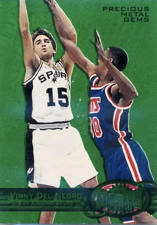 1997-98 Metal Universe - Precious Metal Gems Emerald #13 PMG - Vinny Del Negro - San Antonio Spurs