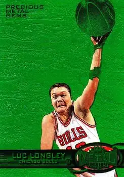 1997-98 Metal Universe - Precious Metal Gems Emerald #18 PMG - Luc Longley - Chicago Bulls - Front