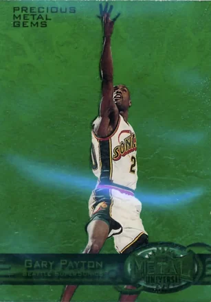 1997-98 Metal Universe #63 PMG Precious Metal Gems Emerald Gary Payton