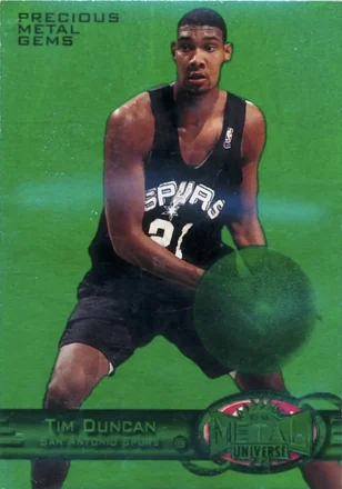 1997-98 Metal Universe #66 PMG Precious Metal Gems Emerald Tim Duncan