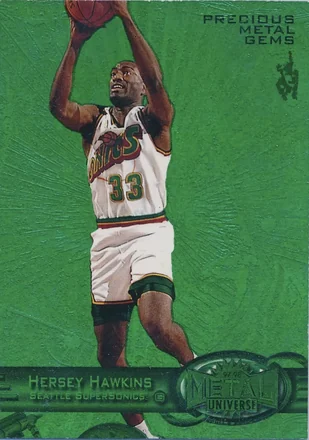 1997-98 Metal Universe #70 PMG Precious Metal Gems Emerald Hersey Hawkins