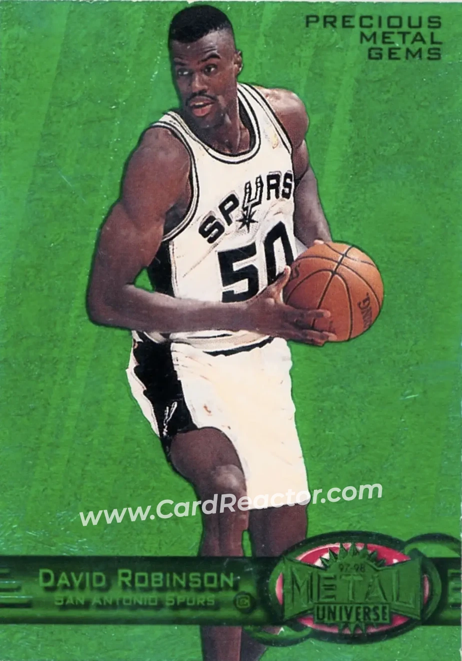 1997-98 Metal Universe - Precious Metal Gems Emerald #78 PMG - David Robinson - San Antonio Spurs - Front