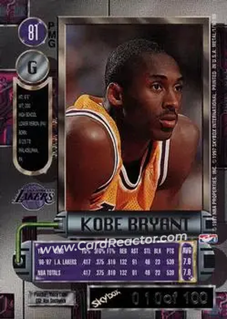 Back of Kobe Bryant