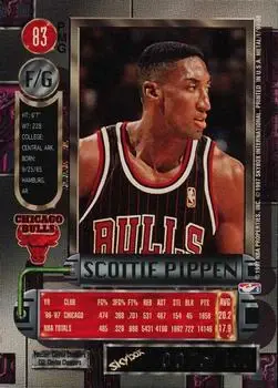 1997-98 Metal Universe - Precious Metal Gems Emerald #83 PMG - Scottie Pippen - Chicago Bulls - Back