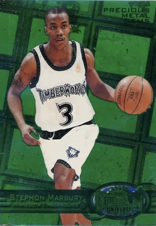 1997-98 Metal Universe - Precious Metal Gems Emerald #90 PMG - Stephon Marbury - Minnesota Timberwolves 1997-98 Metal Universe - Precious Metal Gems Emerald #90 PMG - Stephon Marbury - Minnesota Timberwolves