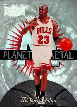 1997-98 Metal Universe - Planet Metal #1 PM - Michael Jordan - Chicago Bulls - Front 1997-98 Metal Universe - Planet Metal #1 PM - Michael Jordan - Chicago Bulls - Front
