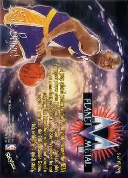 1997-98 Metal Universe - Planet Metal #3 PM - Kobe Bryant - Los Angeles Lakers - Back