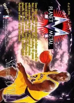 1997-98 Metal Universe - Planet Metal #4 PM - Shaquille O'Neal - Los Angeles Lakers - Back