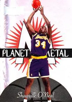 1997-98 Metal Universe - Planet Metal #4 PM - Shaquille O'Neal - Los Angeles Lakers - Front