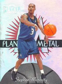 1997-98 Metal Universe - Planet Metal #5 PM - Stephon Marbury - Minnesota Timberwolves - Front