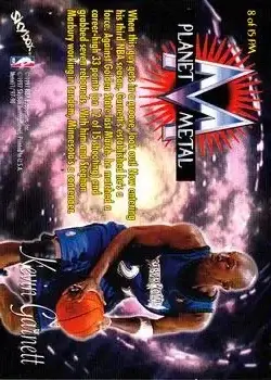 1997-98 Metal Universe - Planet Metal #8 PM - Kevin Garnett - Minnesota Timberwolves - Back