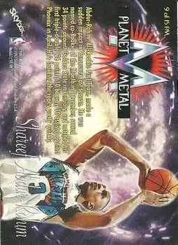 1997-98 Metal Universe - Planet Metal #9 PM - Shareef Abdur-Rahim - Vancouver Grizzlies - Back 1997-98 Metal Universe - Planet Metal #9 PM - Shareef Abdur-Rahim - Vancouver Grizzlies - Back