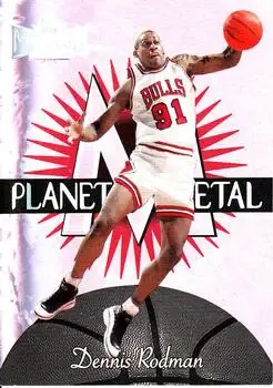 1997-98 Metal Universe - Planet Metal #10 PM - Dennis Rodman - Chicago Bulls - Front