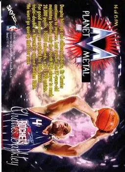 1997-98 Metal Universe - Planet Metal #14 PM - Charles Barkley - Houston Rockets - Back