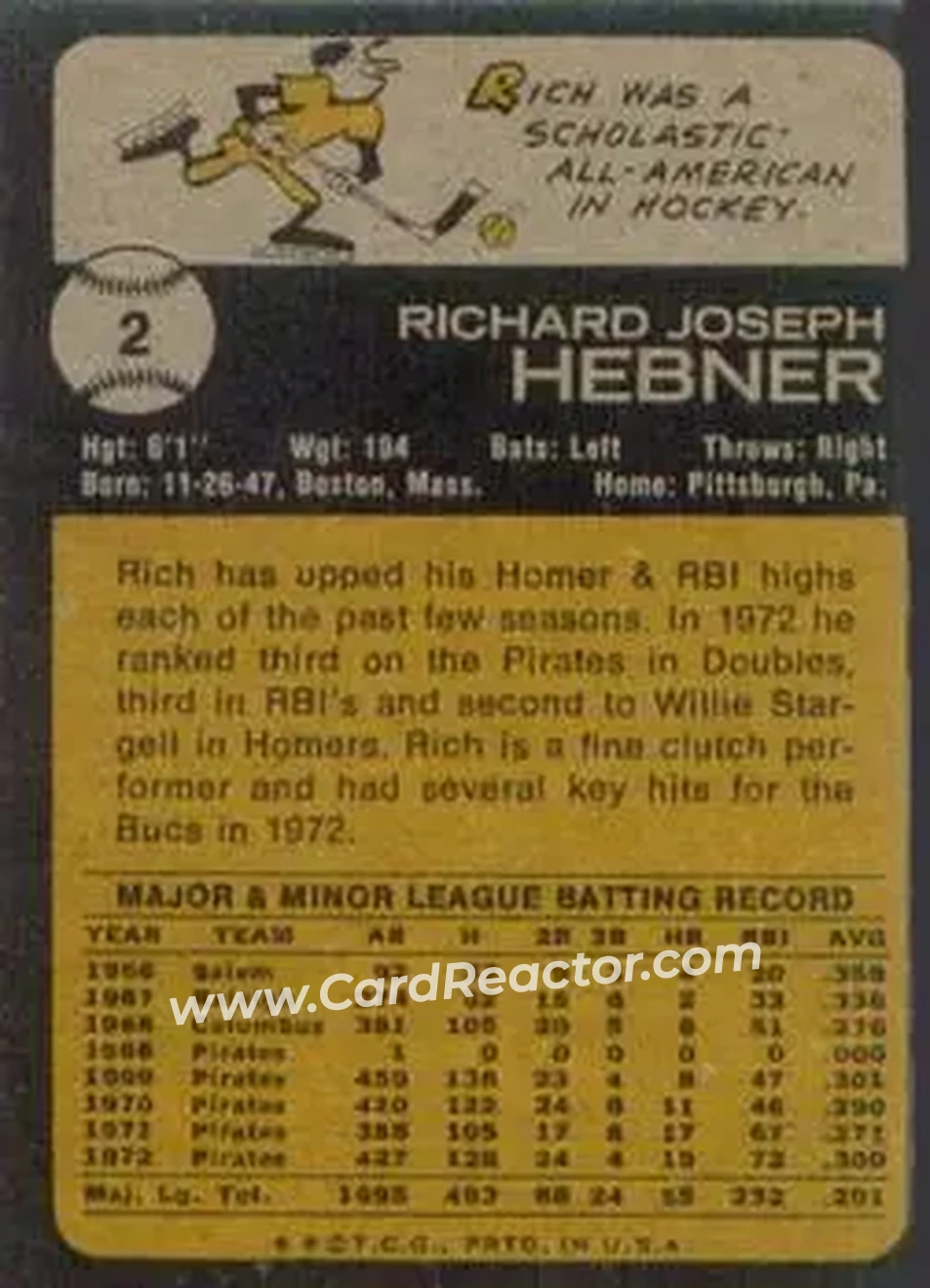 Back of Rich Hebner