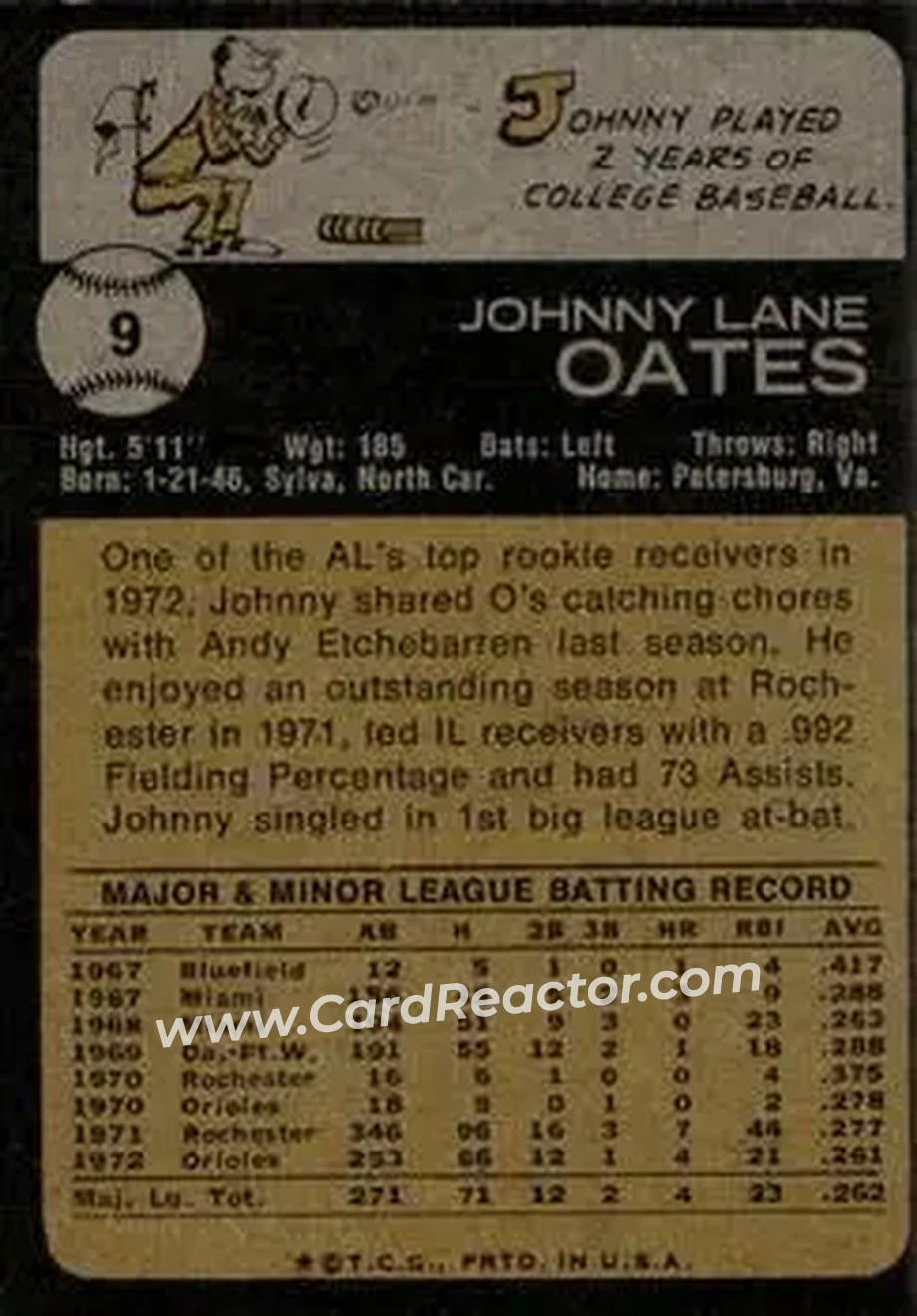 Back of Johnny Oates