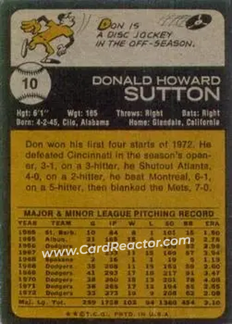 Back of Don Sutton