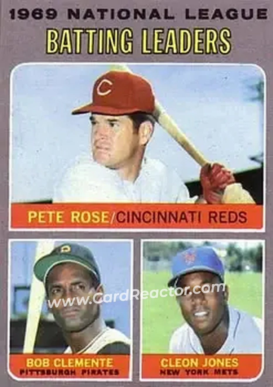 Front of Bob Clemente & Cleon Jones & Pete Rose