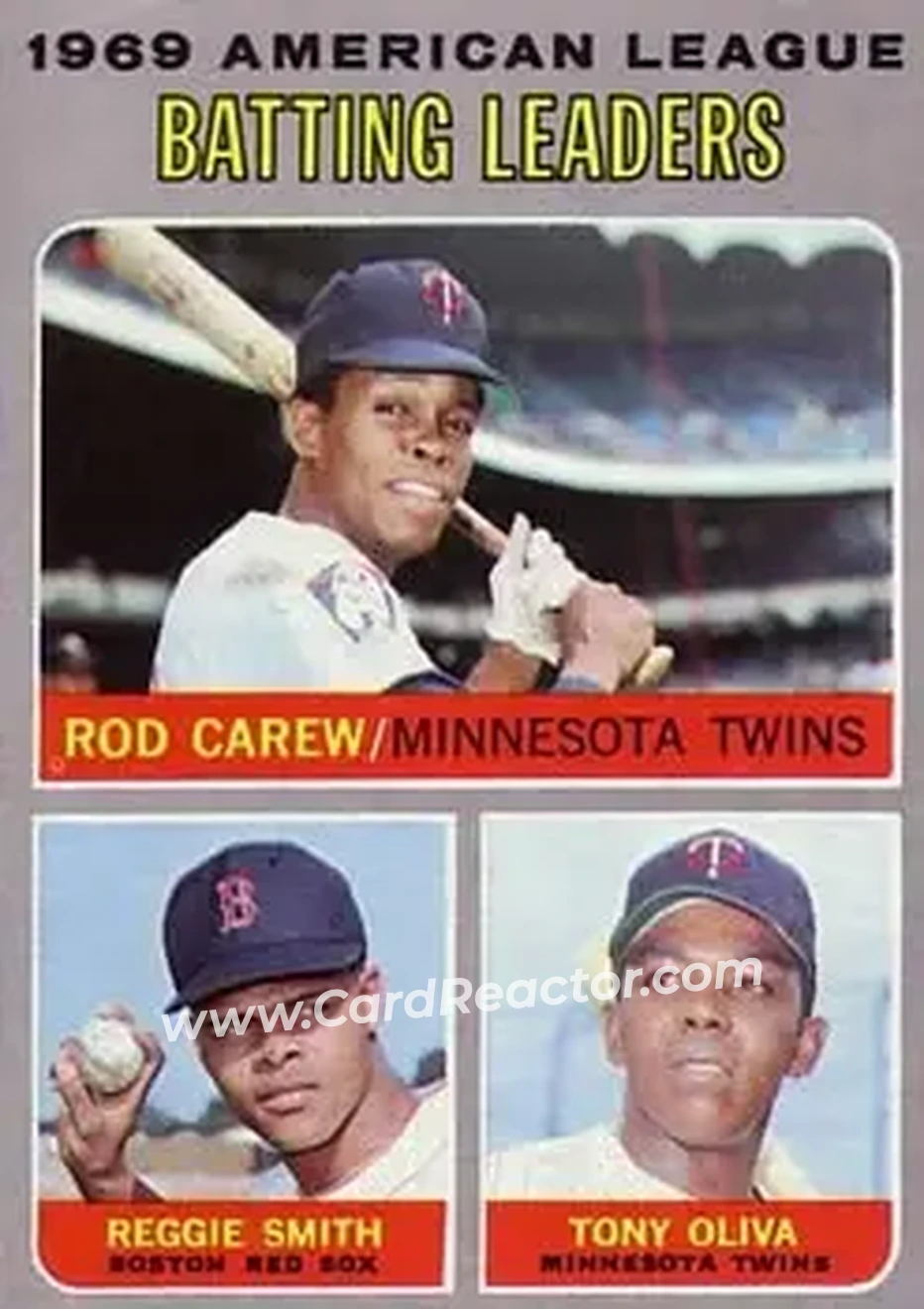 Front of Rod Carew & Tony Oliva & Reggie Smith