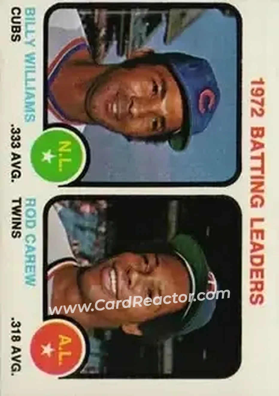 Front of Rod Carew & Billy Williams