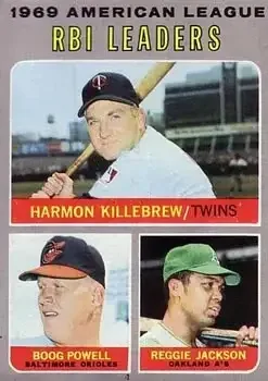1970 Collection #64 Reggie Jackson (b.1946 OF) & Harmon Killebrew & John Powell