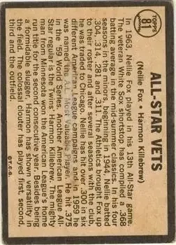 Back of Nelson Fox & Harmon Killebrew