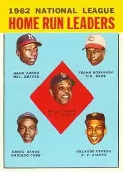 1963 Topps #3 Hank Aaron & Ernie Banks & Orlando Cepeda & Willie Mays & Frank Robinson