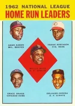 Front of Hank Aaron & Ernie Banks & Orlando Cepeda & Willie Mays & Frank Robinson