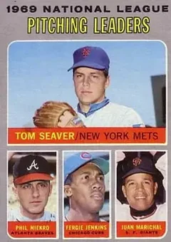 1970 Topps #69 - Ferguson Jenkins & Juan Marichal & Phil Niekro & Tom Seaver - Atlanta Braves, Chicago Cubs, New York Mets, San Francisco Giants