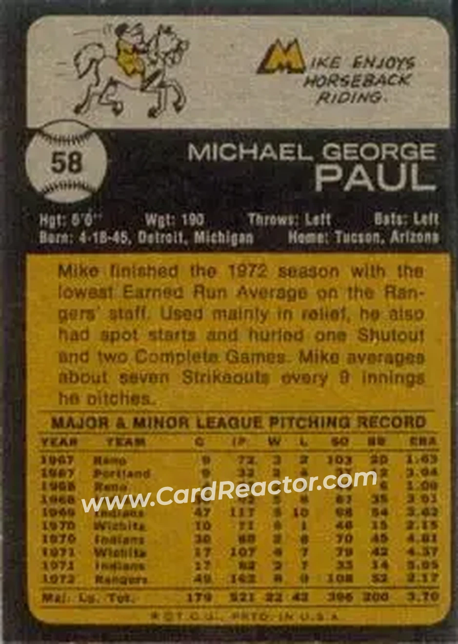 Back of Mike Paul