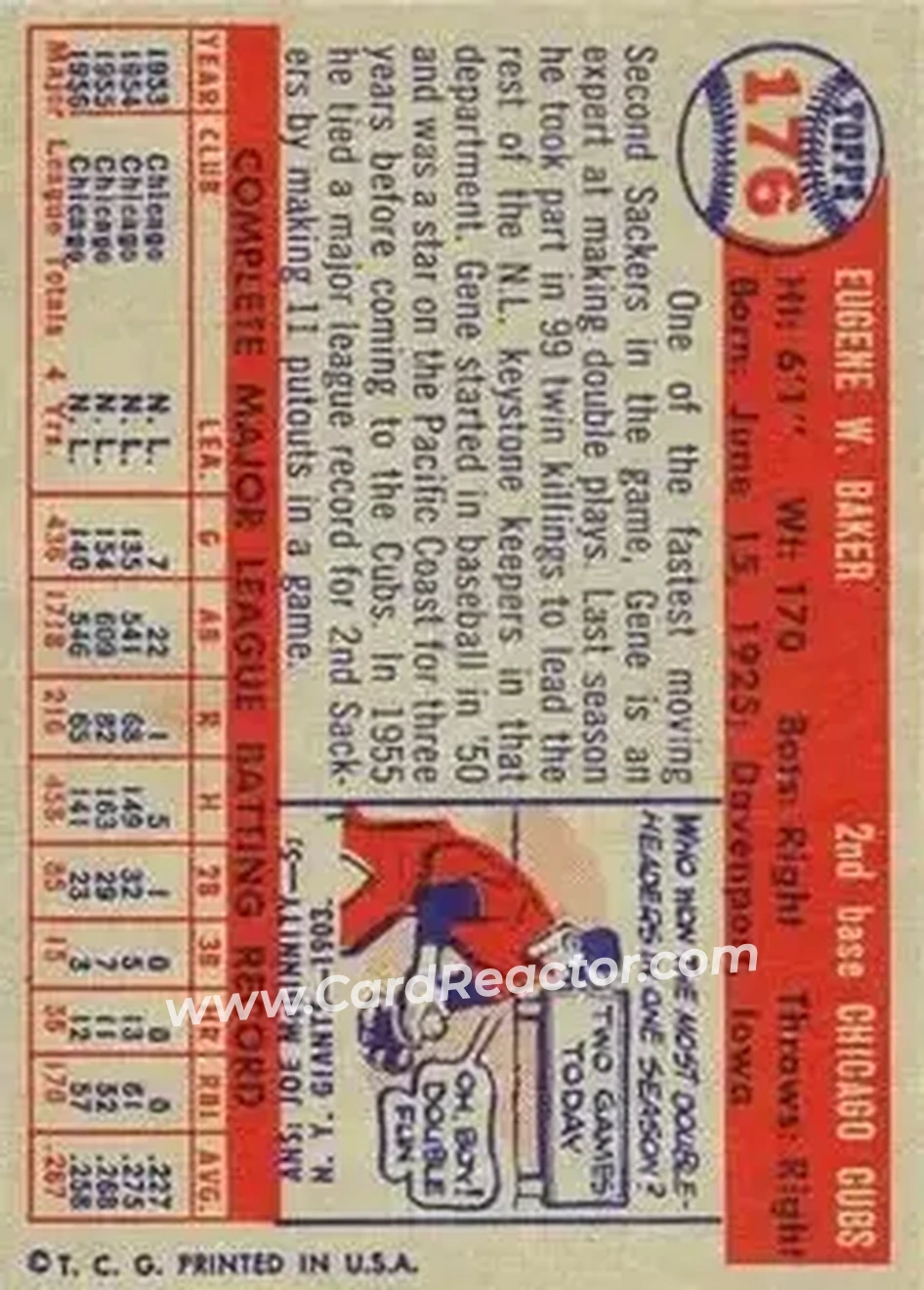 Back of Gene Baker