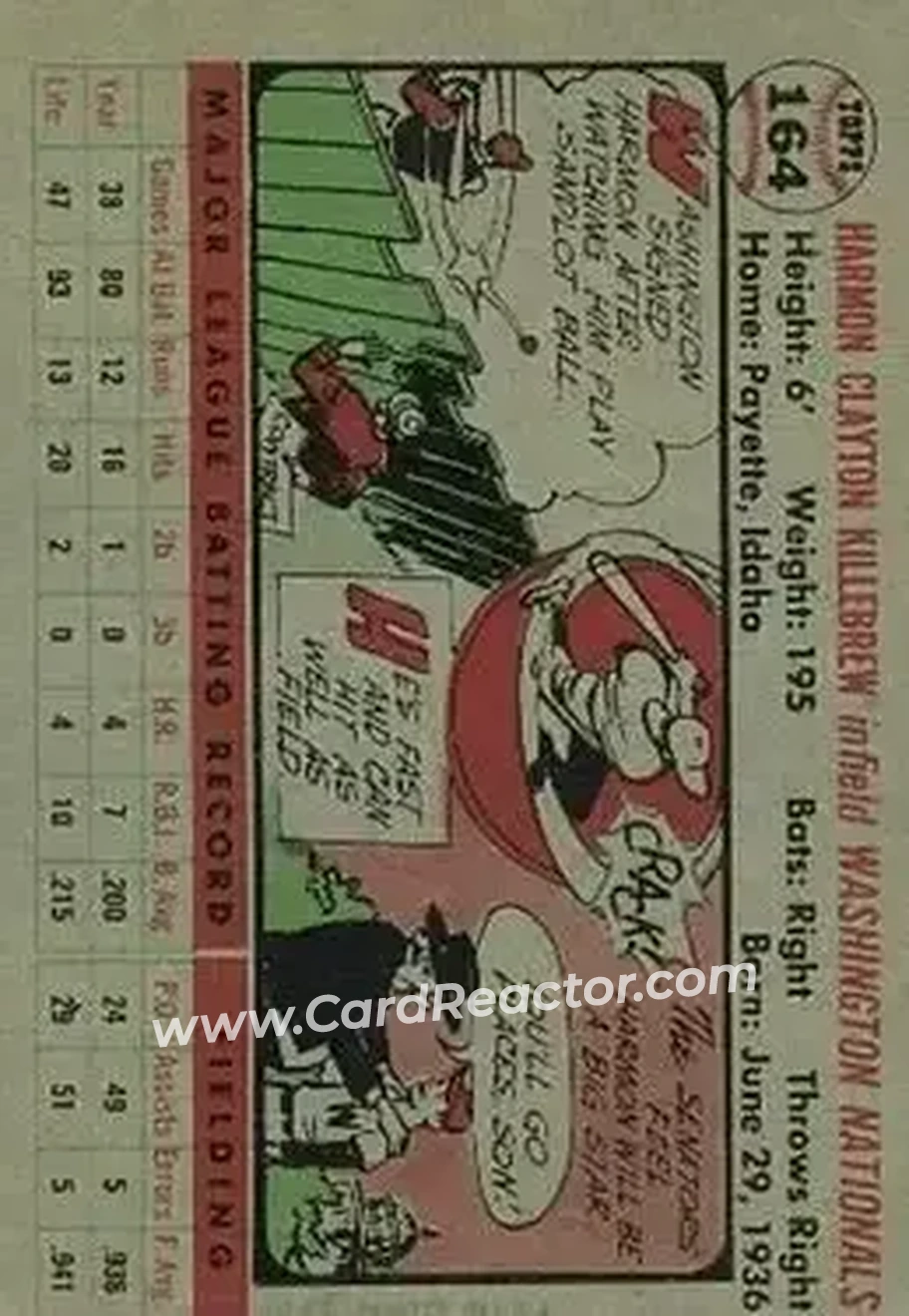 Back of Harmon Killebrew
