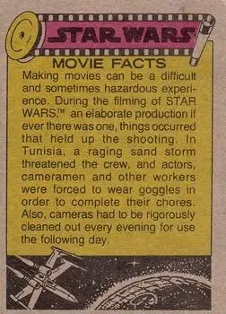 1977 Topps Star Wars #23 - injured! - Back