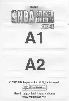Back of Card #A1-2