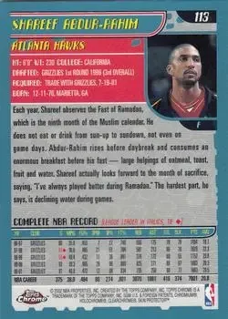 Back of Shareef Abdur-Rahim