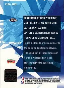 Back of Antonio Daniels