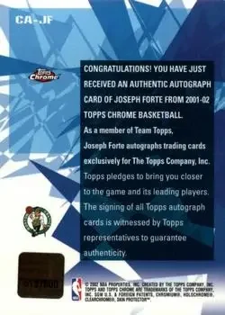 Back of Joseph Forte