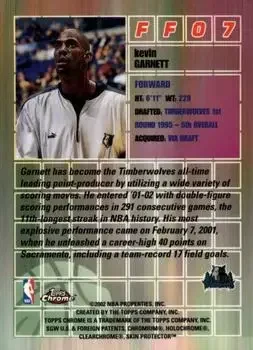Back of Kevin Garnett