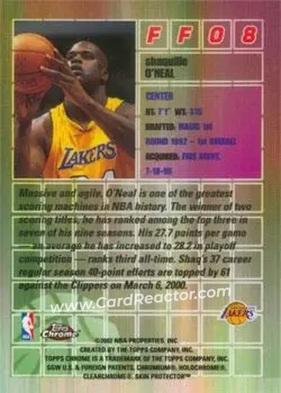 Back of Shaquille O'Neal