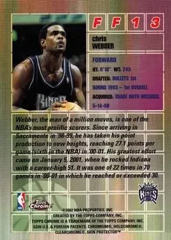 Back of Chris Webber