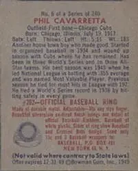 Back of Phil Cavarretta