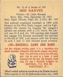 Back of Ned Garver