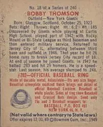 Back of Bobby Thomson
