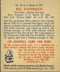 Back of Billy Goodman
