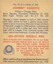 Back of Johnny Schmitz