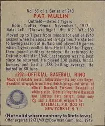 Back of Pat Mullin