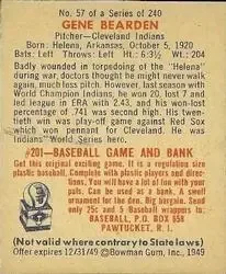 Back of Gene Bearden