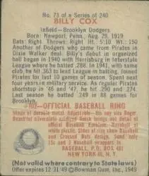 Back of Billy Cox
